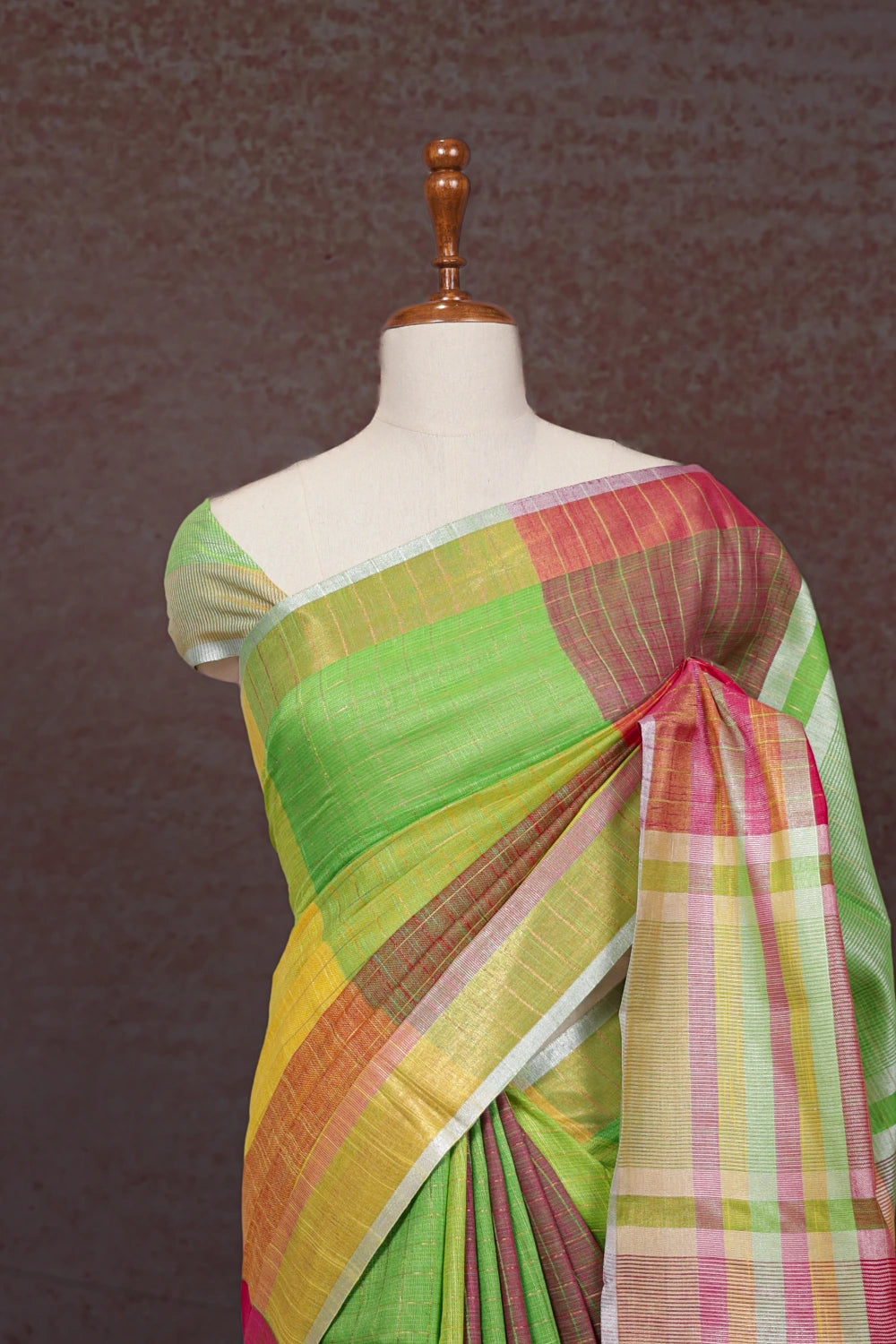 Multi Color Semi Linen Saree