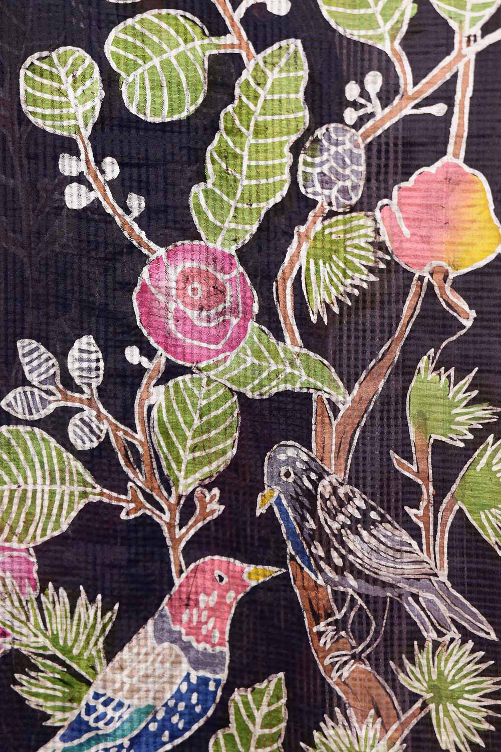 Dark Blue Chanderi Silk Saree
