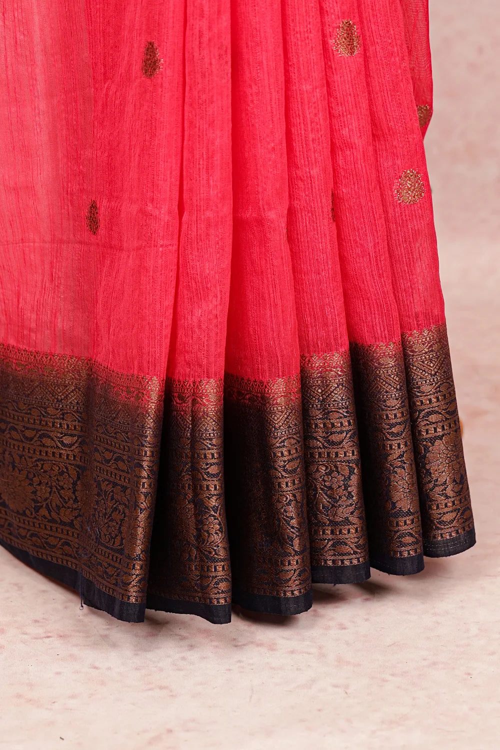 Rani Pink Semi Jute Saree