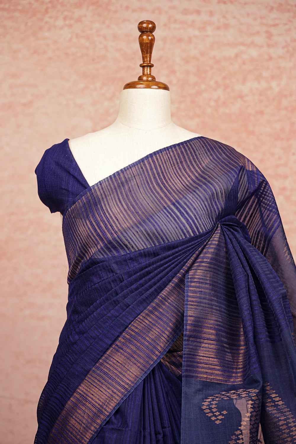 Blue Jute Silk Saree