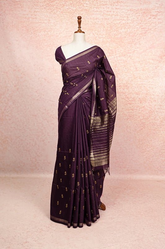 Royal Purple Semi Tussar Saree