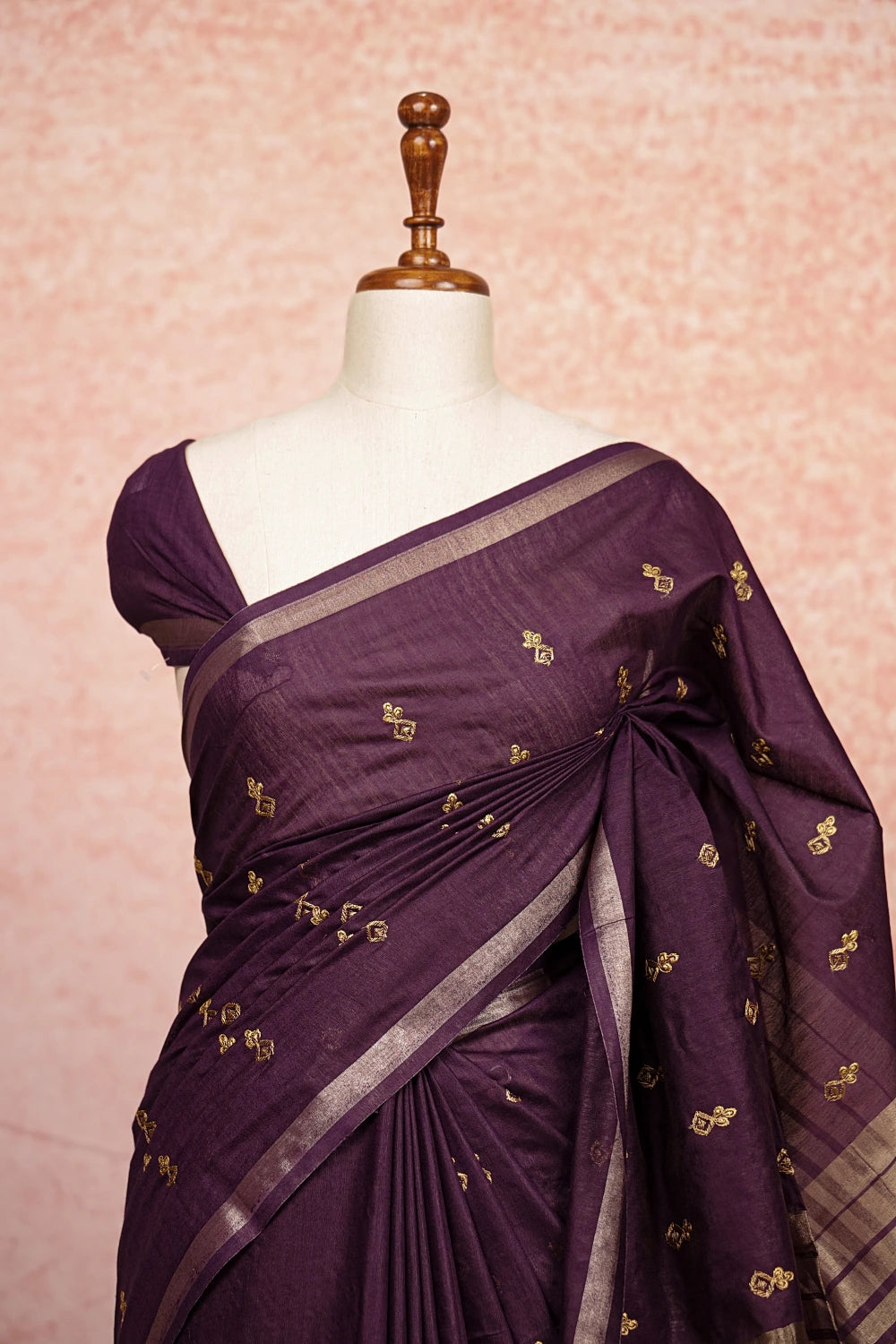 Royal Purple Semi Tussar Saree