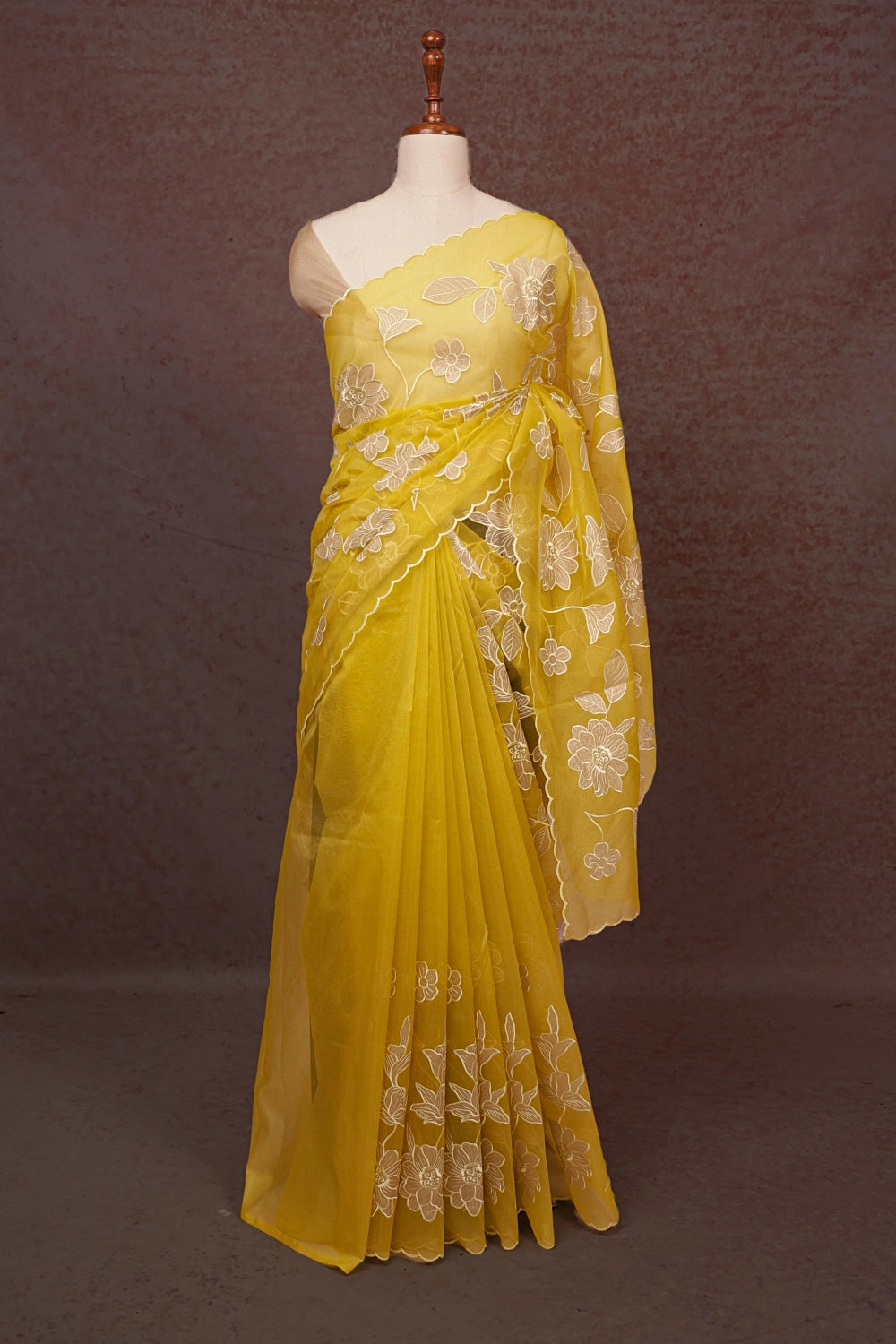 Lemon Yellow Soft Organza Sraee