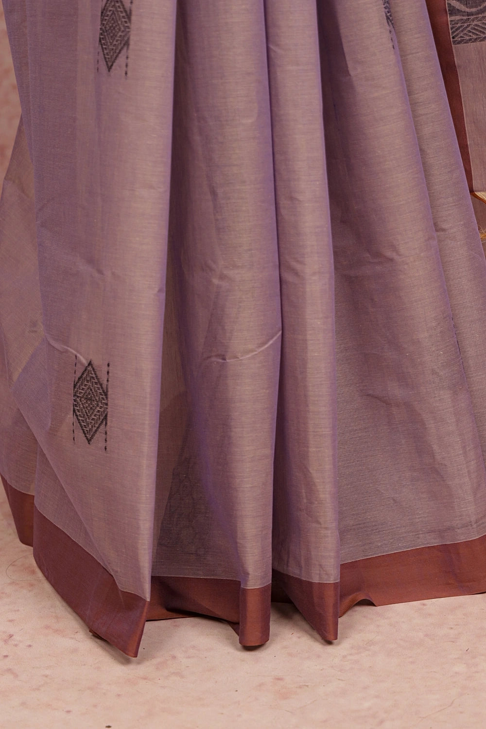 Lavender Ash Cotton Saree