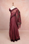 Dark Onion Colour Bengal Cotton Saree