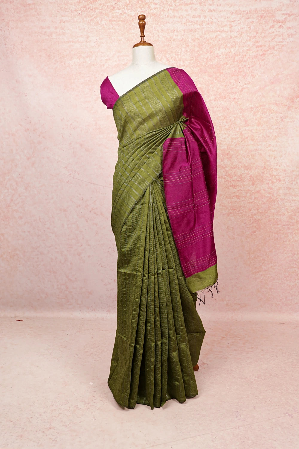 Green Semi Jute Saree