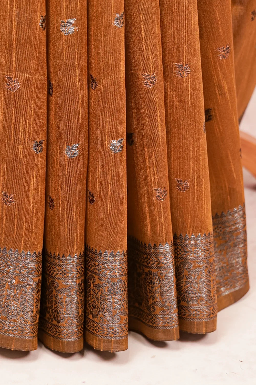 Caramel Semi Jute Saree - Seematti