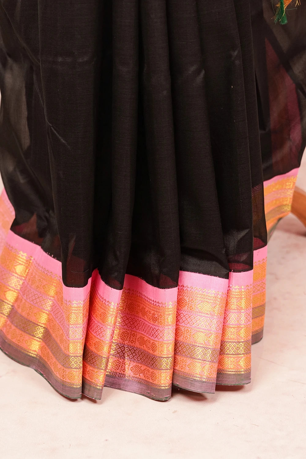 Black Kora Silk Saree