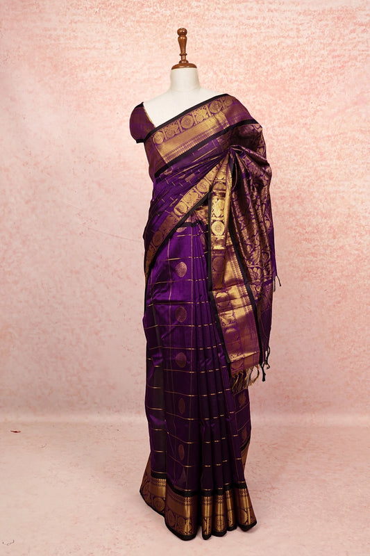 Dark Purple Silk Saree