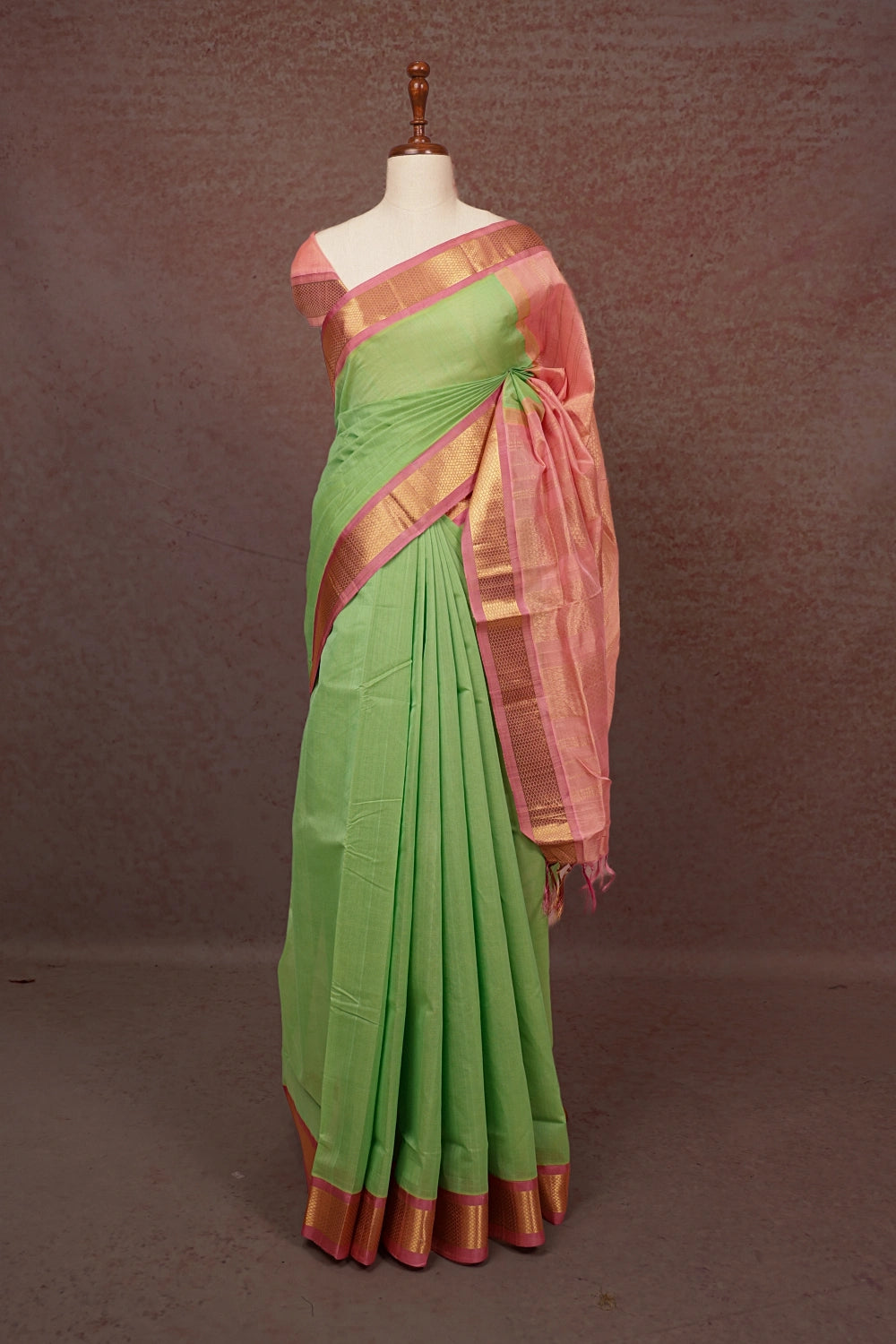 Green Cotton Silk Saree