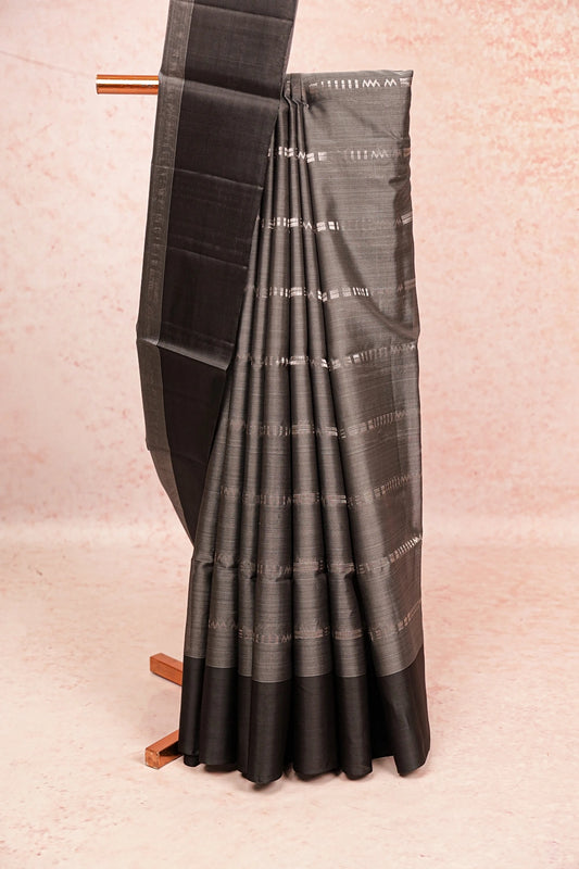 Ash Grey Silk Saree
