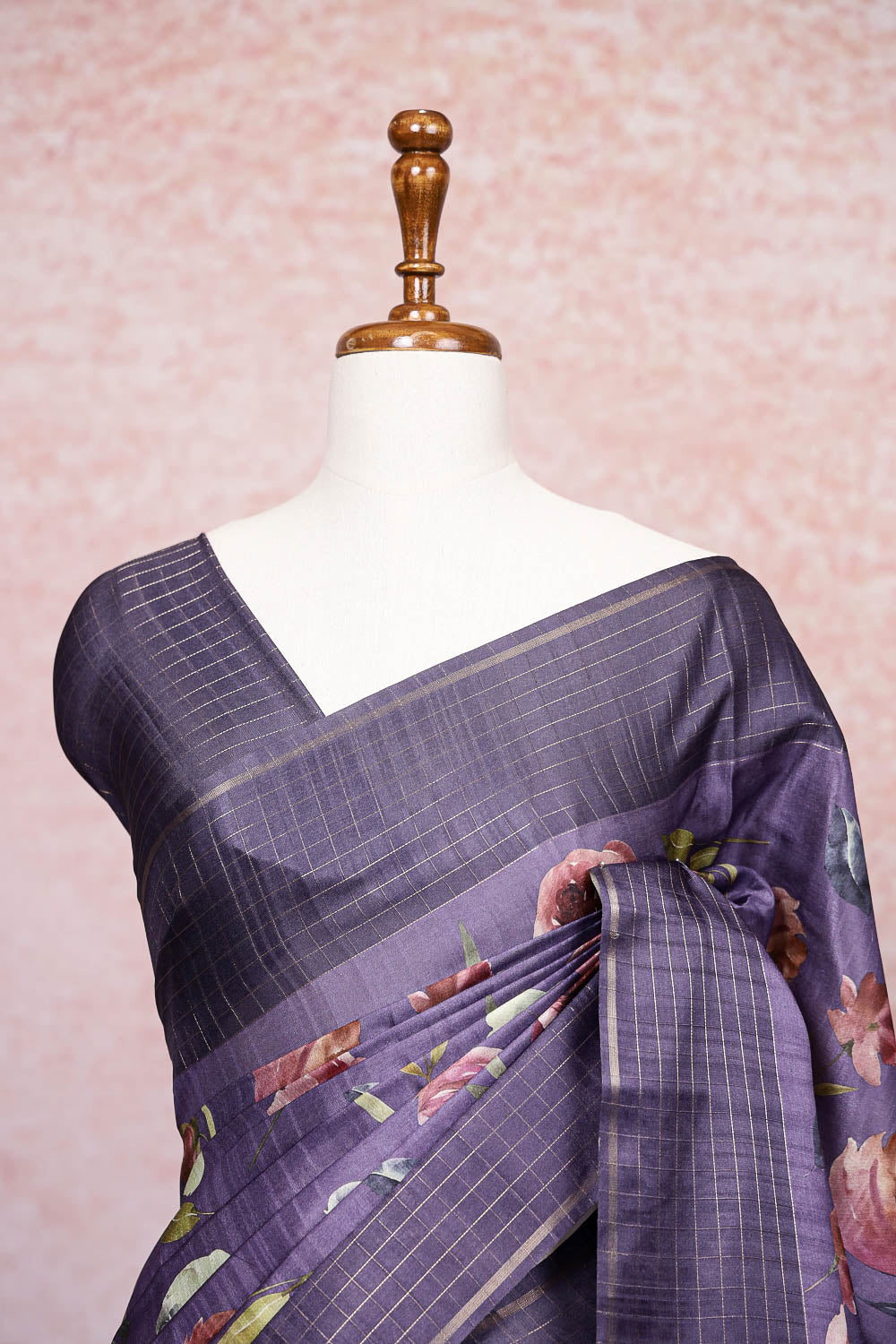 Lavender Semi Tussar Saree