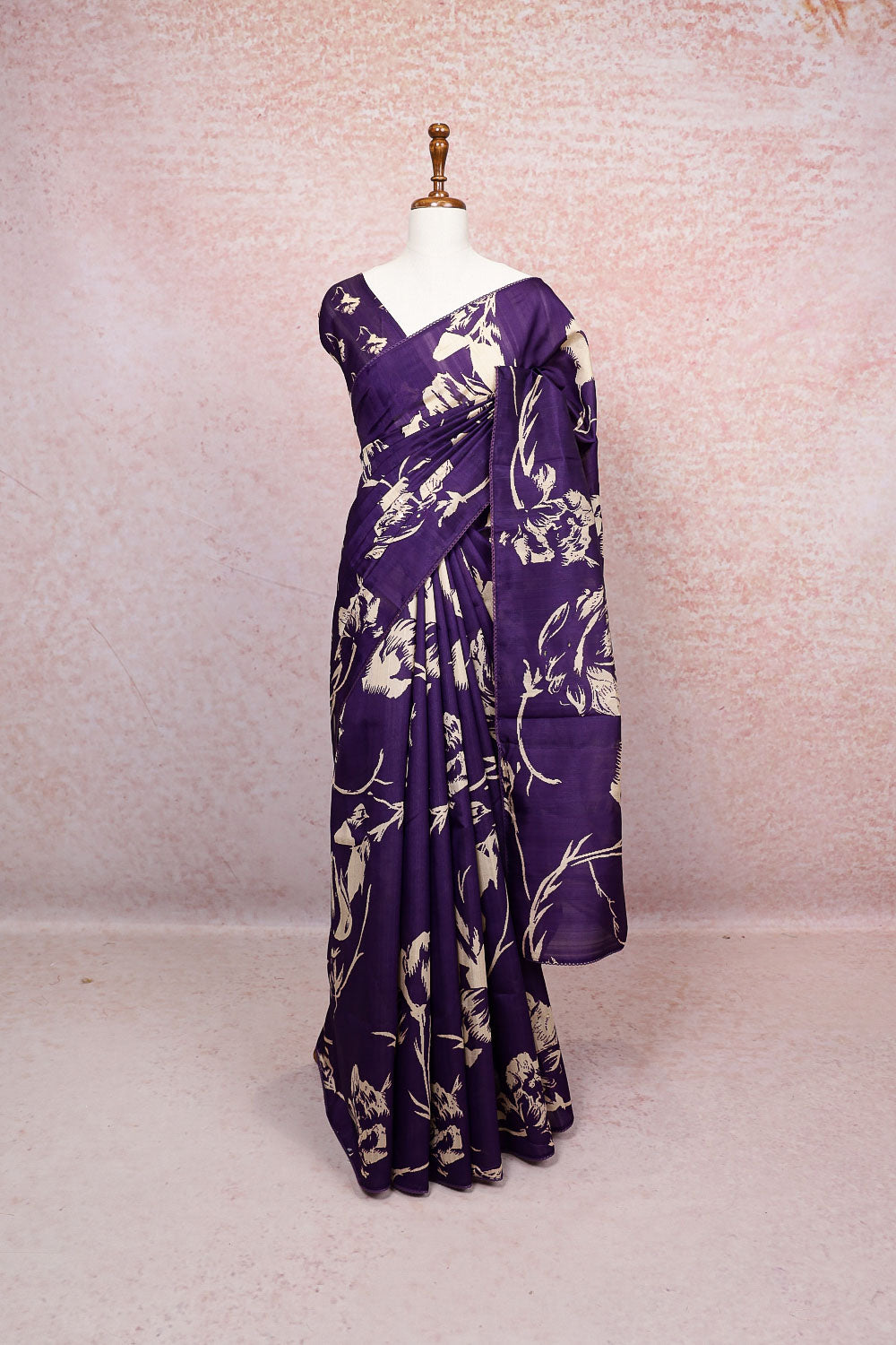 Violet Semi Tussar Saree