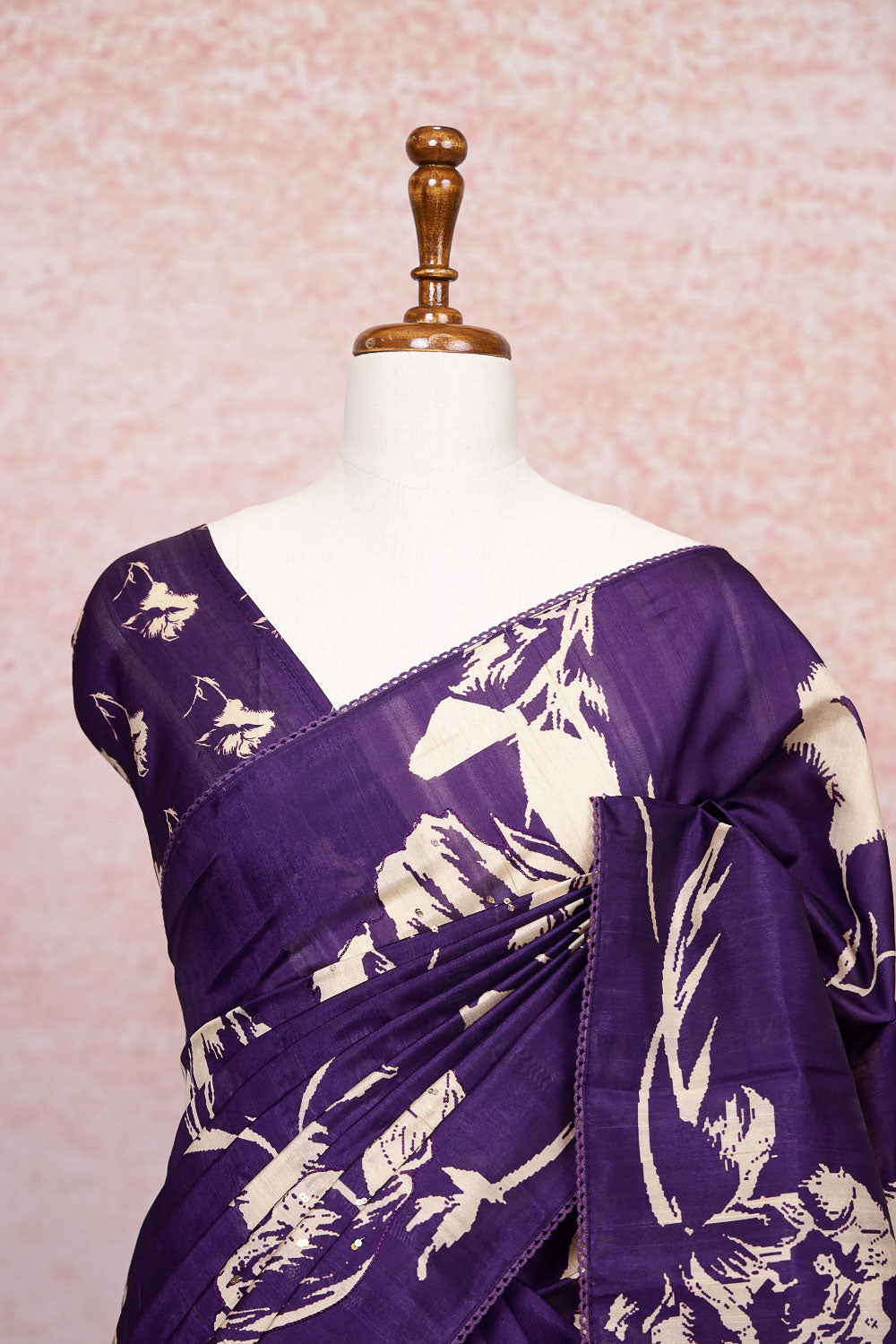 Violet Semi Tussar Saree