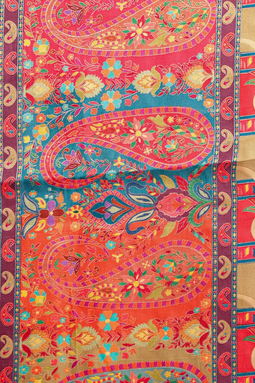 Peacock Blue Semi Banarasi Saree