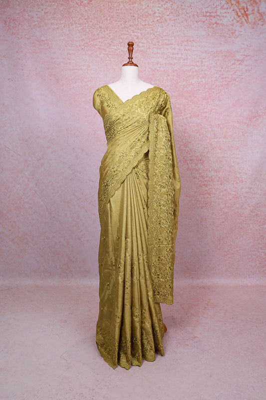Light Green Semi Tussar Saree