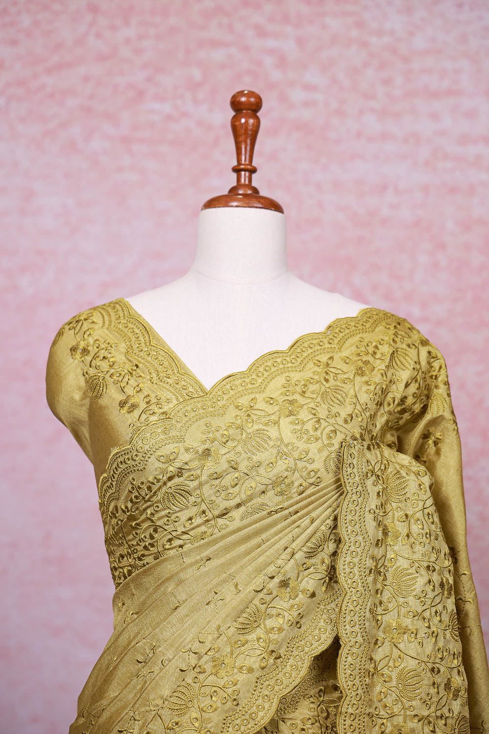 Light Green Semi Tussar Saree