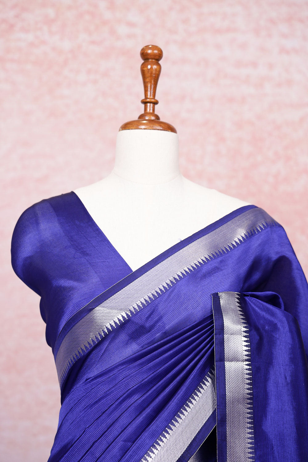Blue Cotton Silk Saree