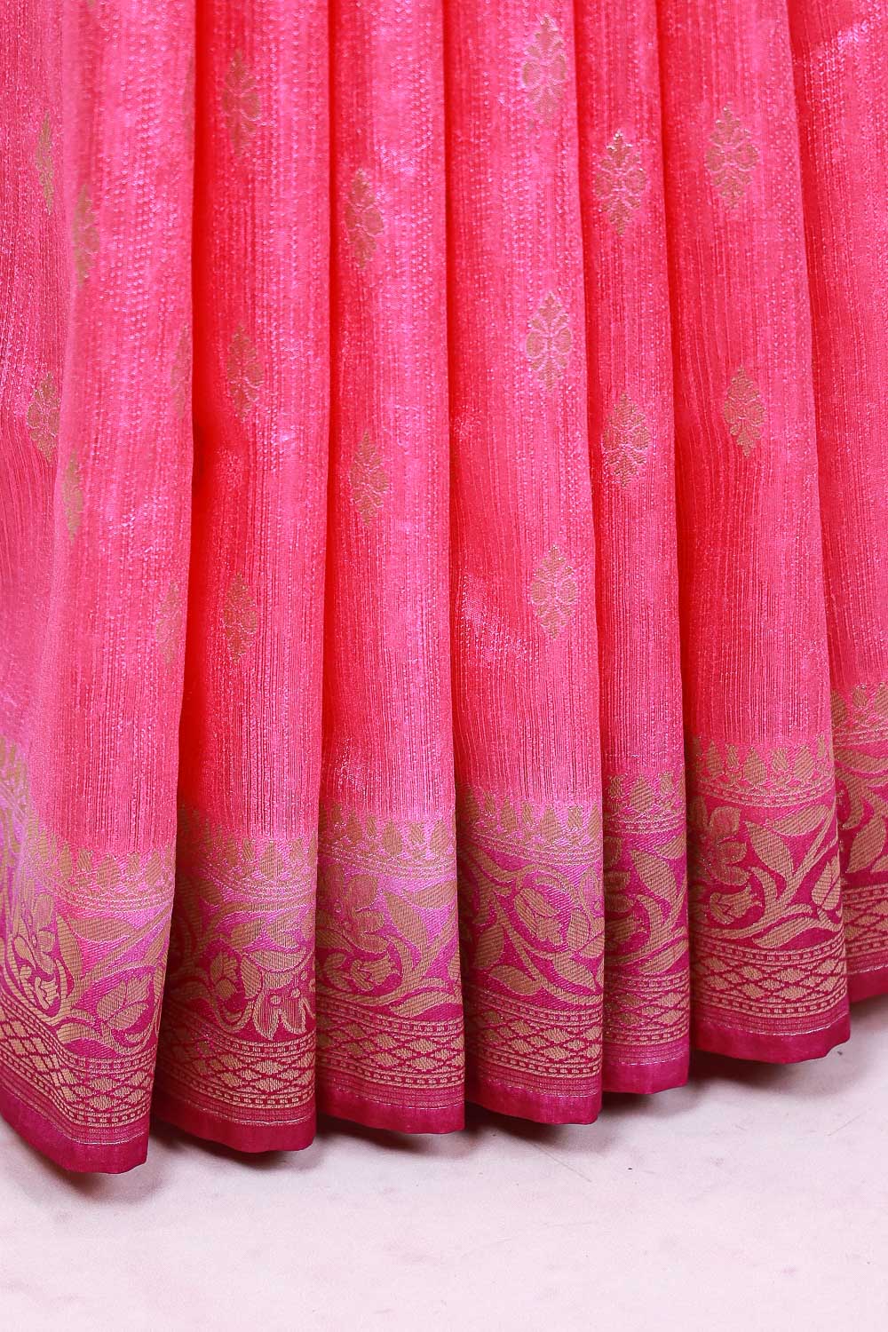Baby Pink Semi Jute Saree