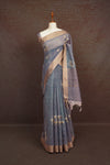Grey Cotton Tissue Saree