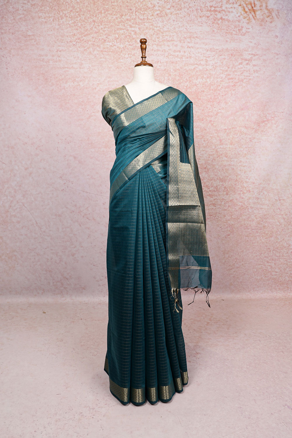 Green Semi Tussar Saree