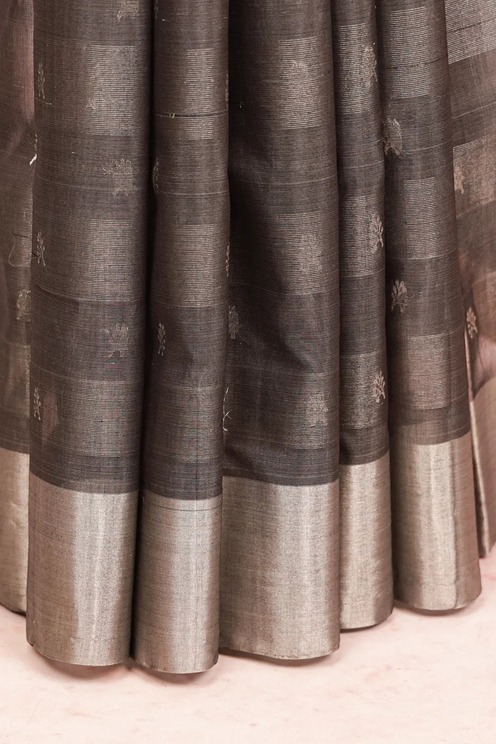 Dark Ash Tissue Saree