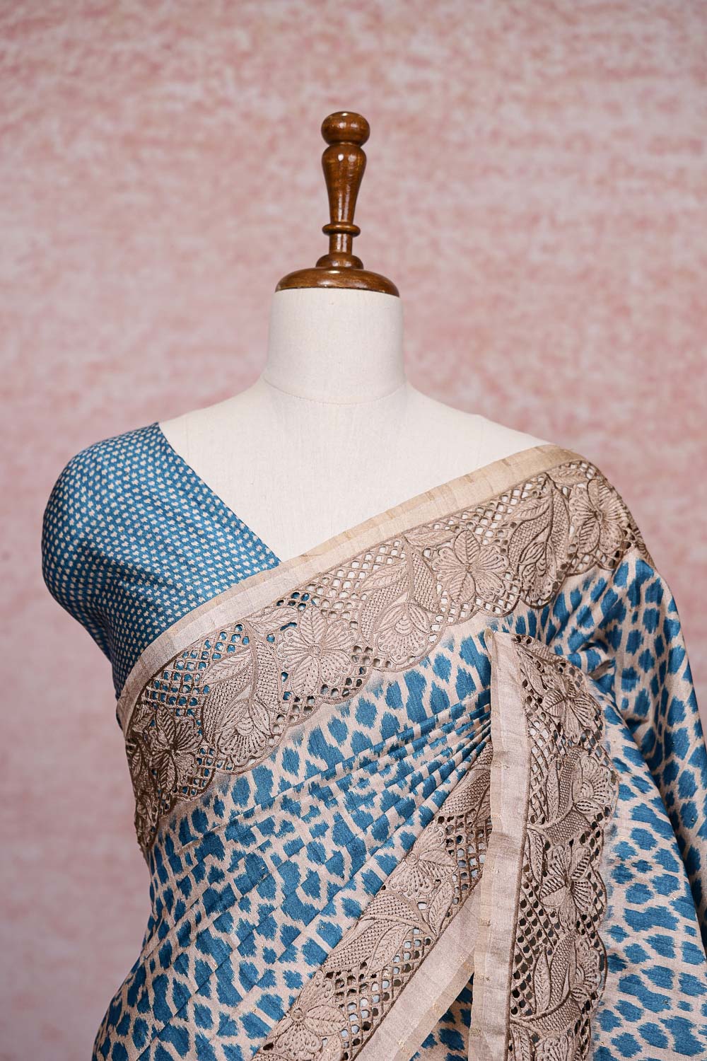 Cream Semi Tussar Saree