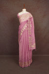 Onion Lavender Color Soft Organza Saree