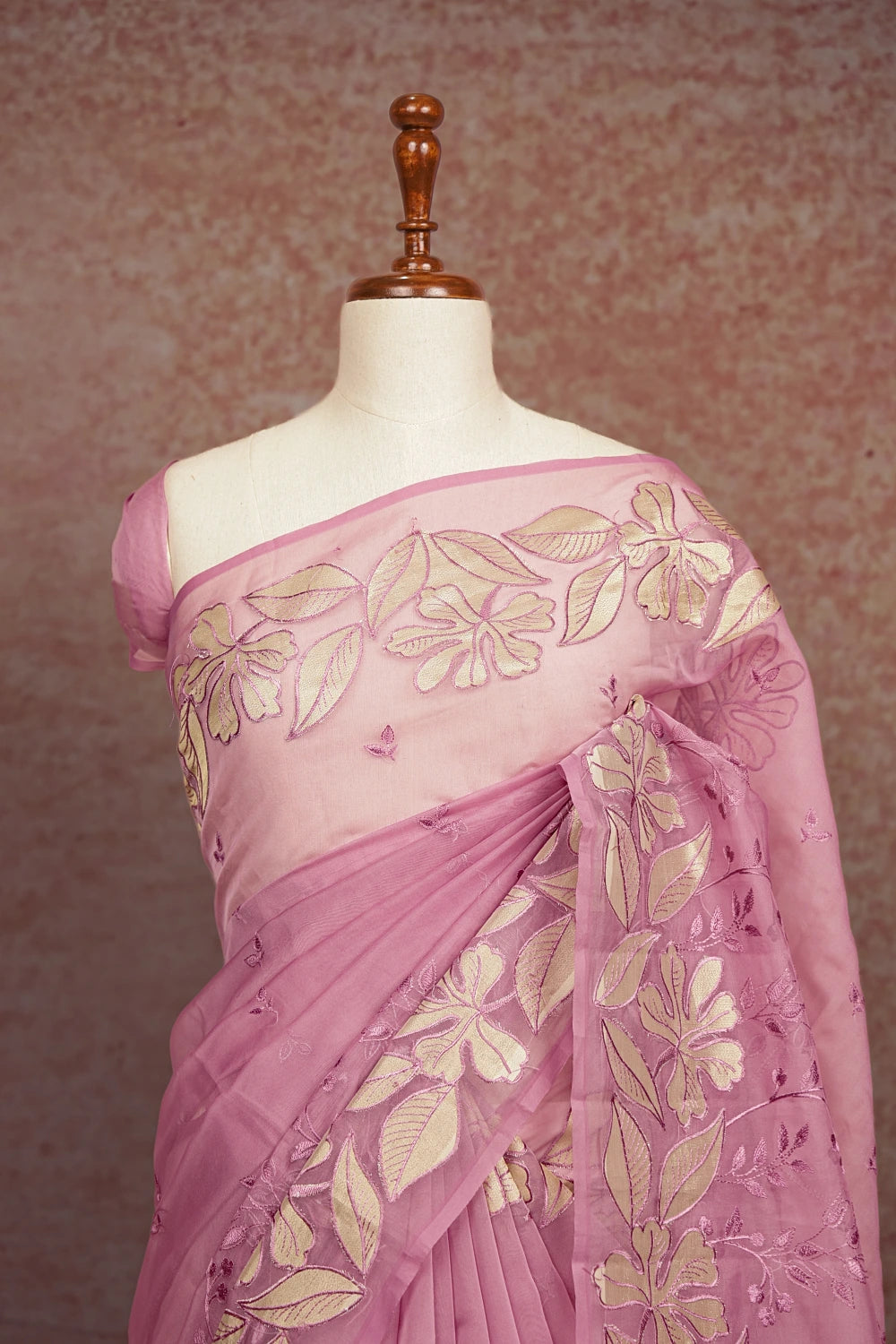 Onion Lavender Color Soft Organza Saree