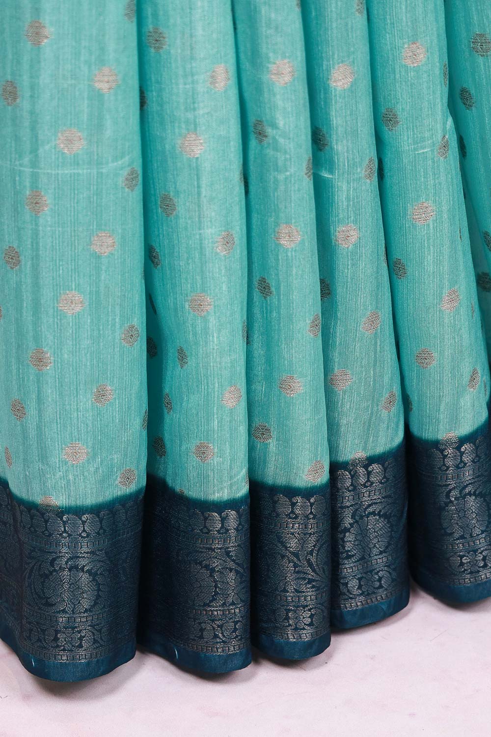 Light Green Semi Banarasi Saree