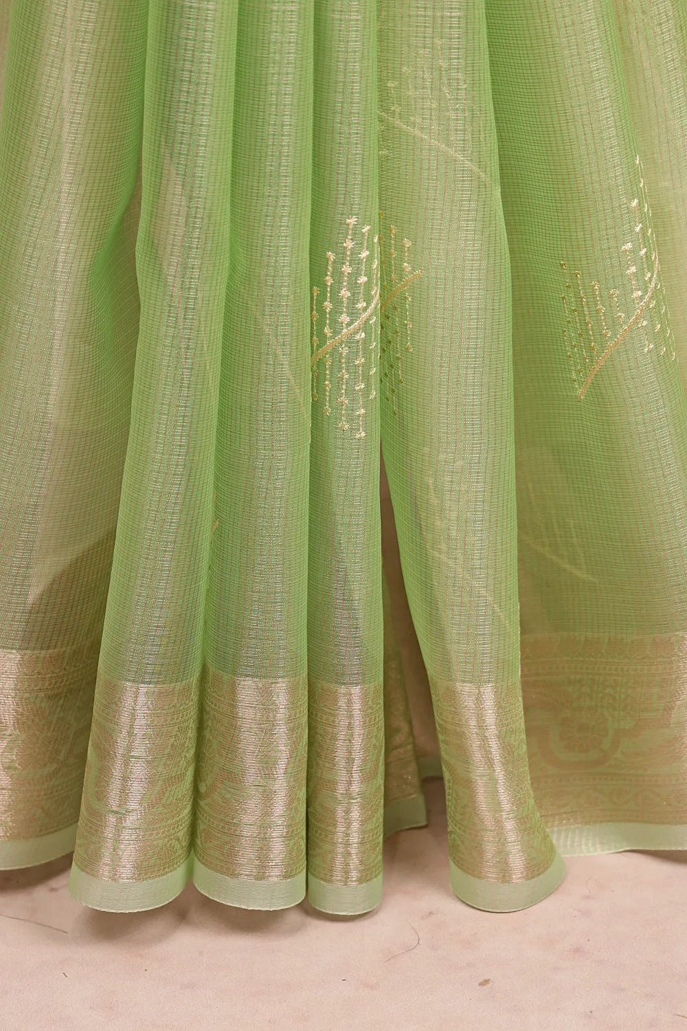 Light Green Gemi Tissue Saree