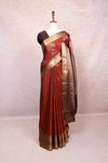 Rust Orange Semi Silk Saree