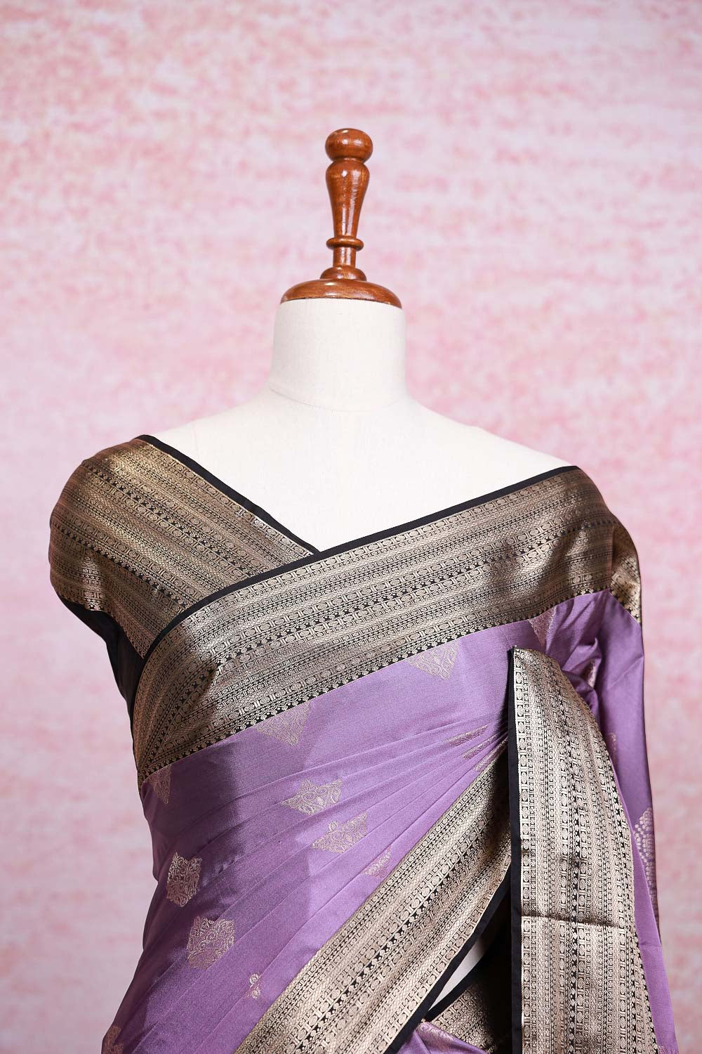 Lavender Semi Silk Saree