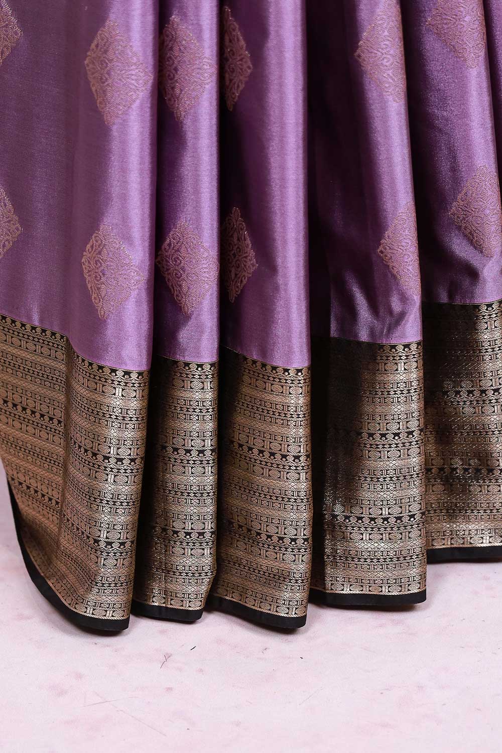 Lavender Semi Silk Saree