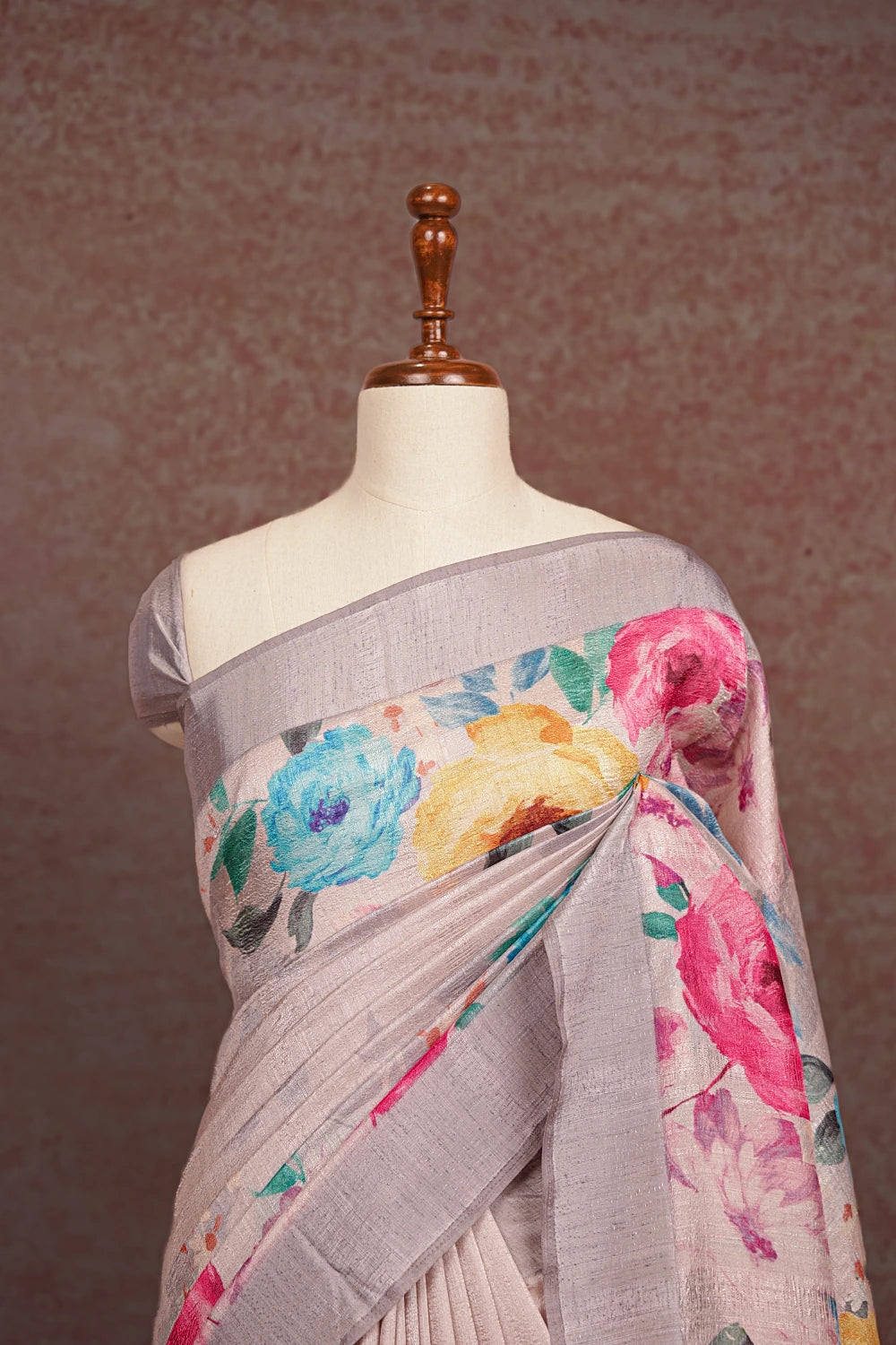 Ash Crush Crepe Saree