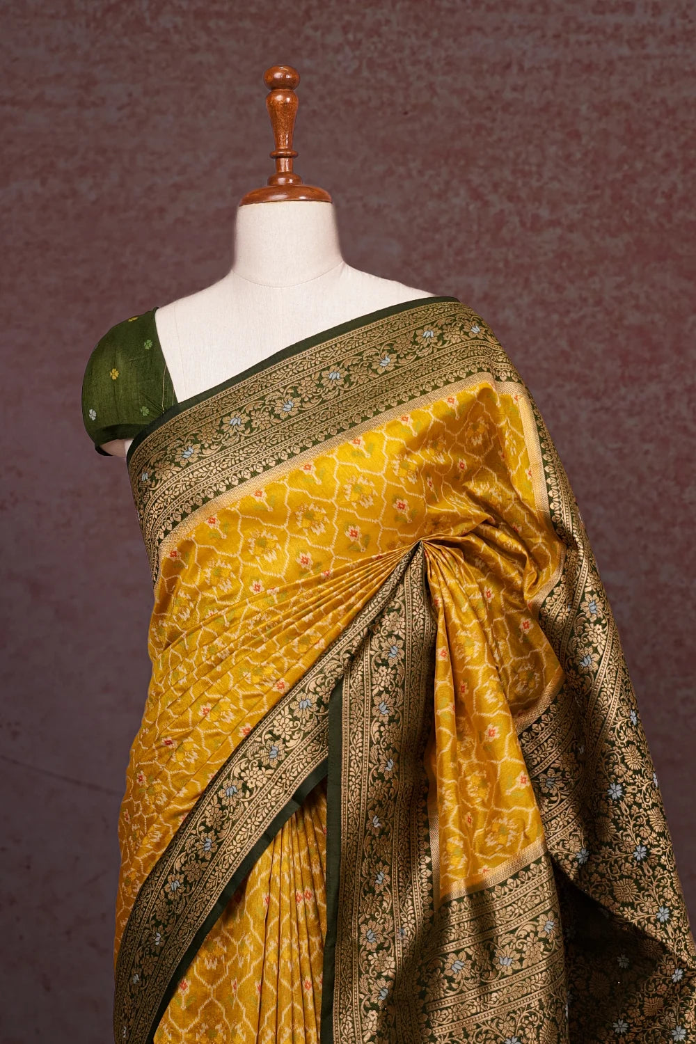 Golden Yellow Semi Jute Saree