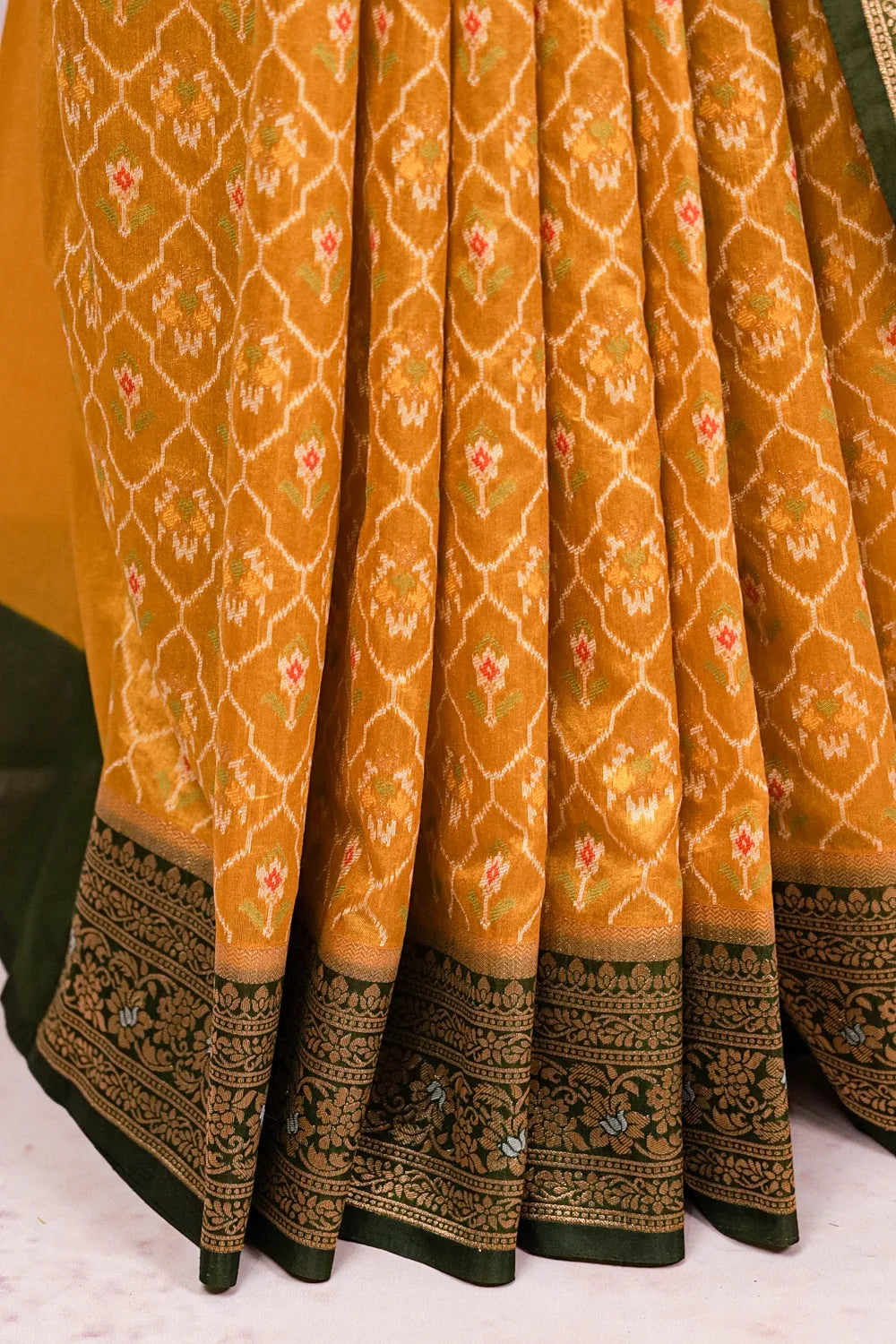 Golden Yellow Semi Jute Saree