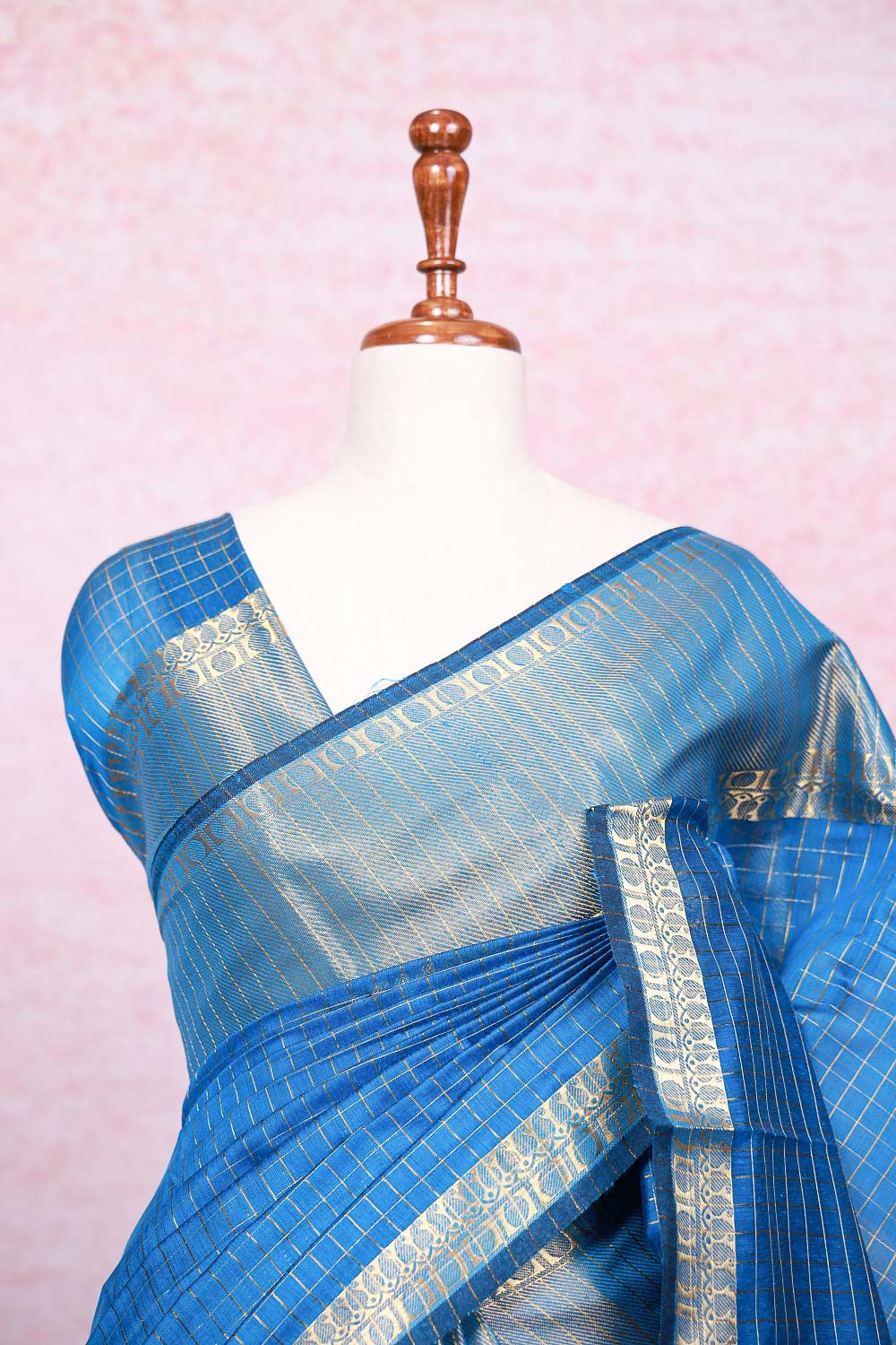 Blue Chanderi Cotton Saree