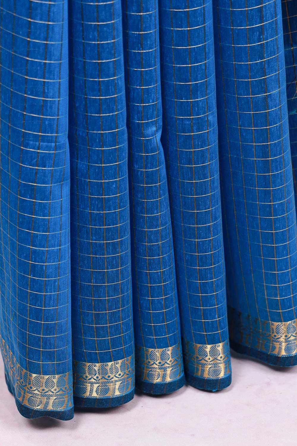 Blue Chanderi Cotton Saree