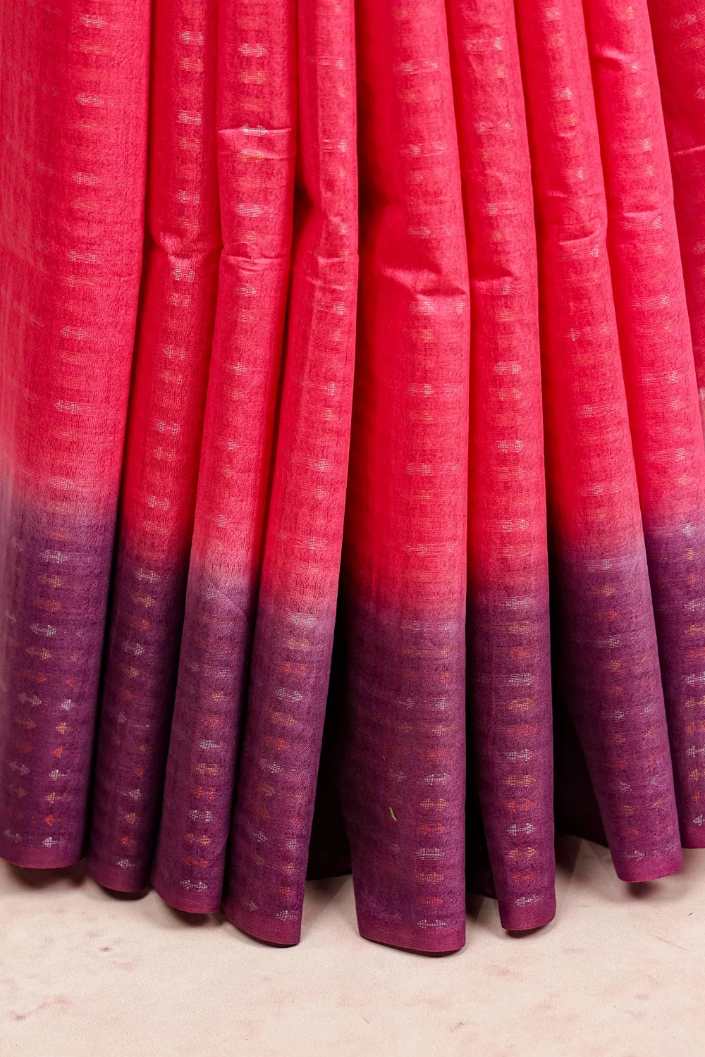 Magenta Pink Semi Tussar Saree