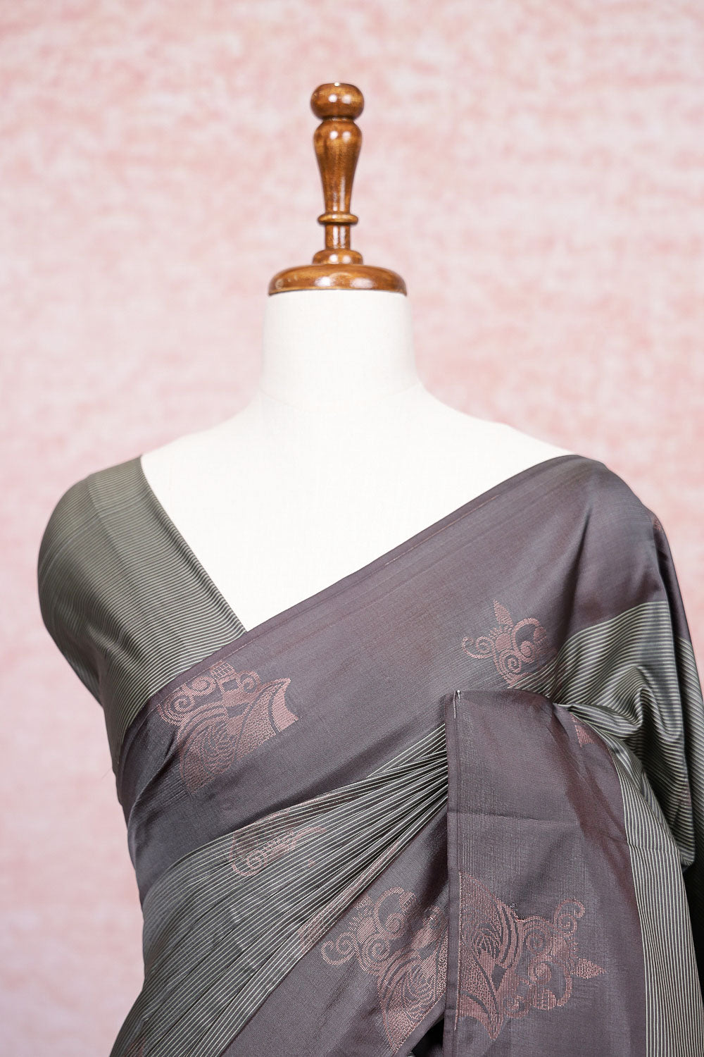 Dusty Green Semi Silk Saree