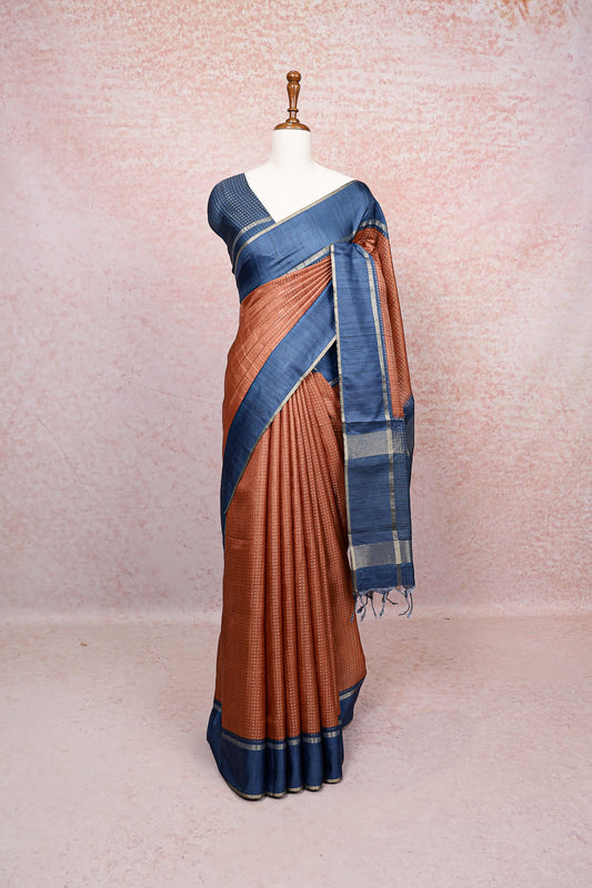 Light Brown Semi Tussar Saree