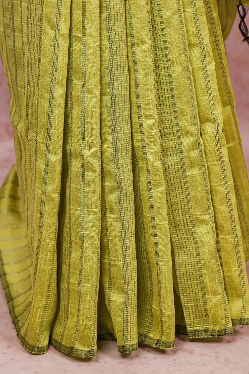 Lemon Green Semi Tussar Saree