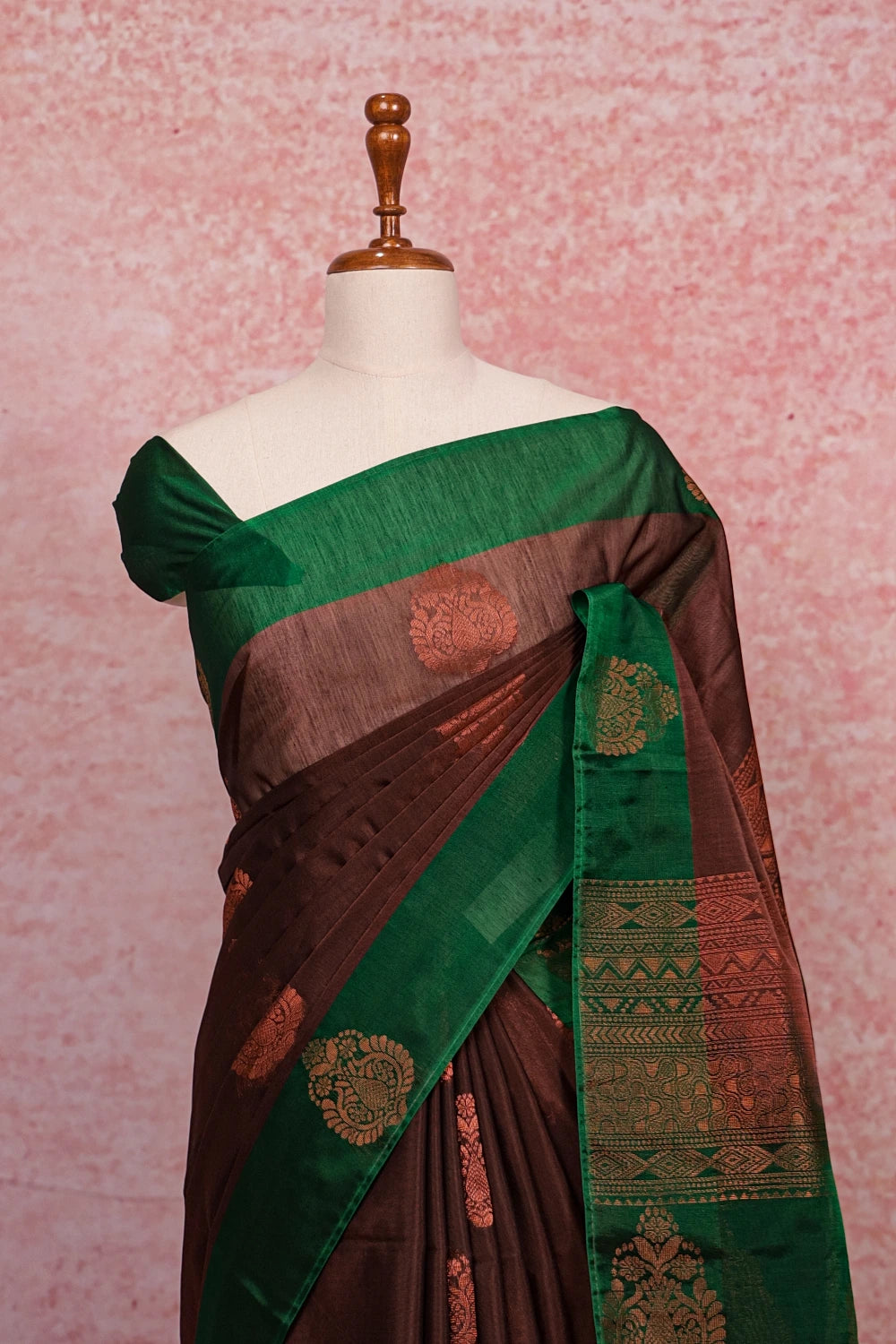Coffee Colour Cotton Silk Saree