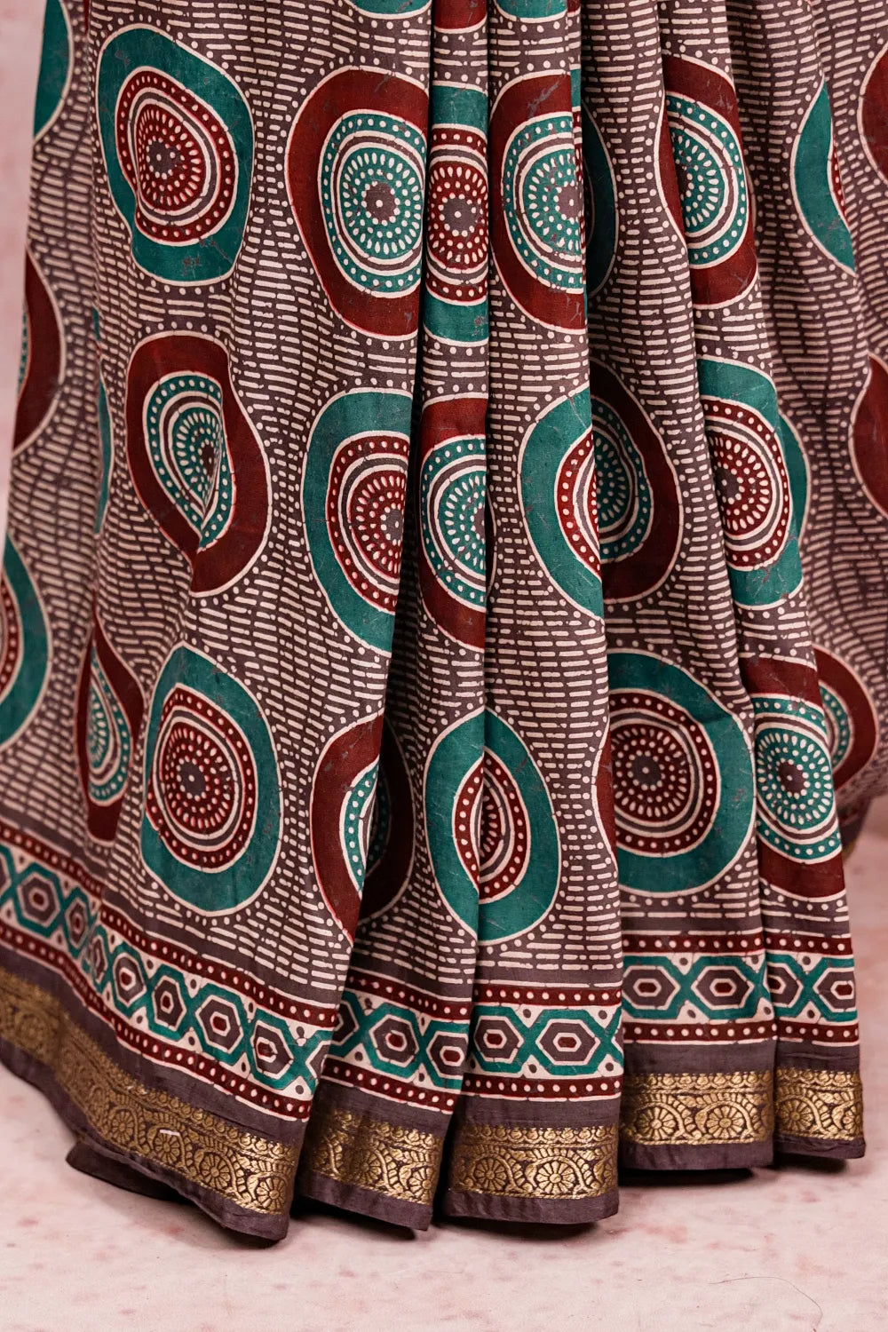 Steel Grey Semi Chanderi Saree