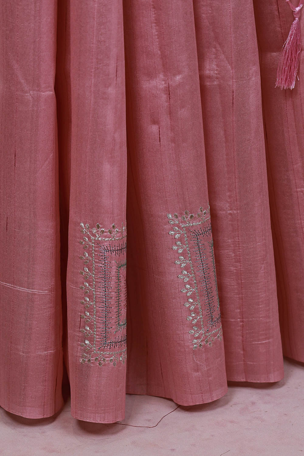 Baby Pink Semi Tussar Saree