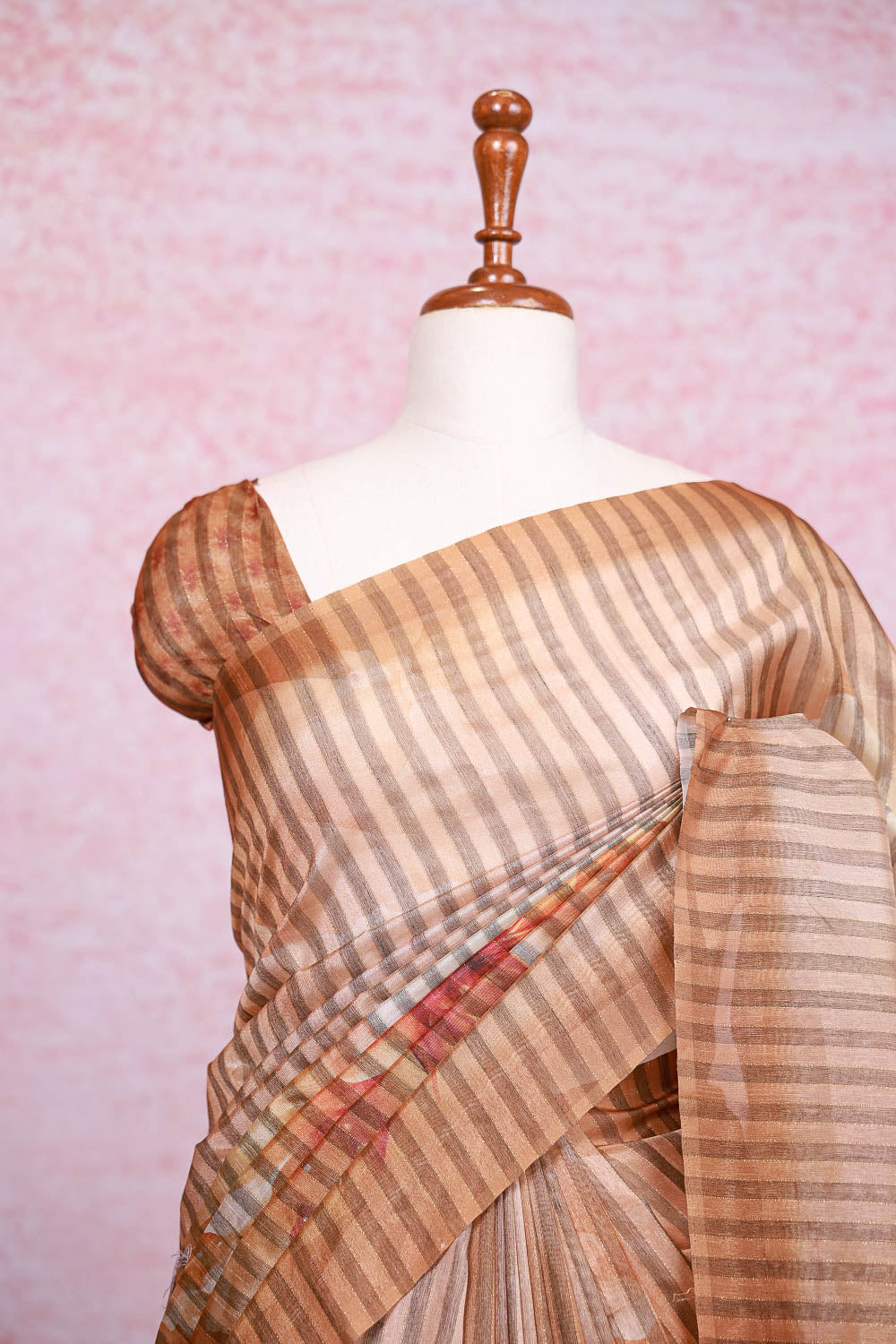 Fawn Color Semi Tussar Saree