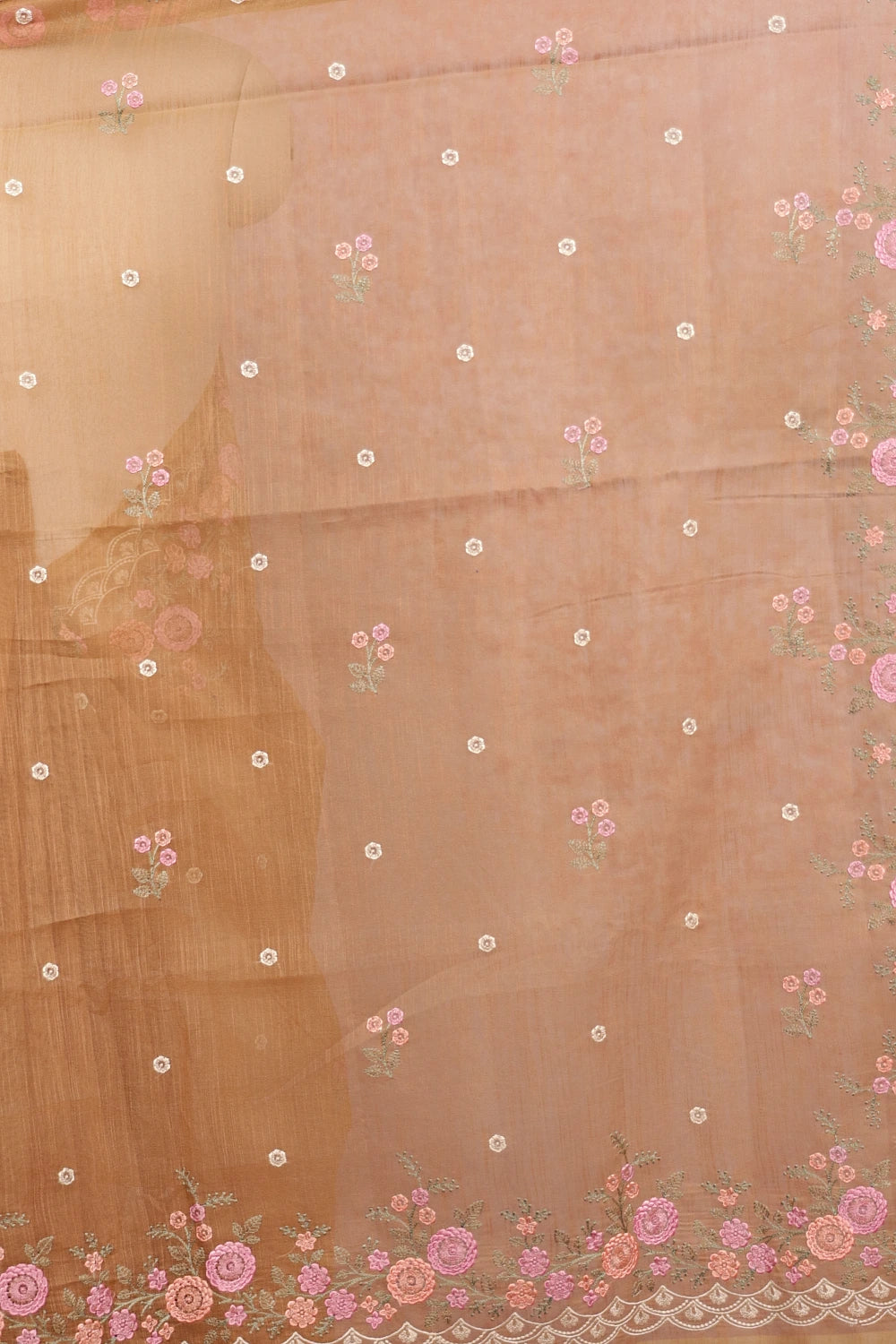 Fawn Colour Semi Jute Saree