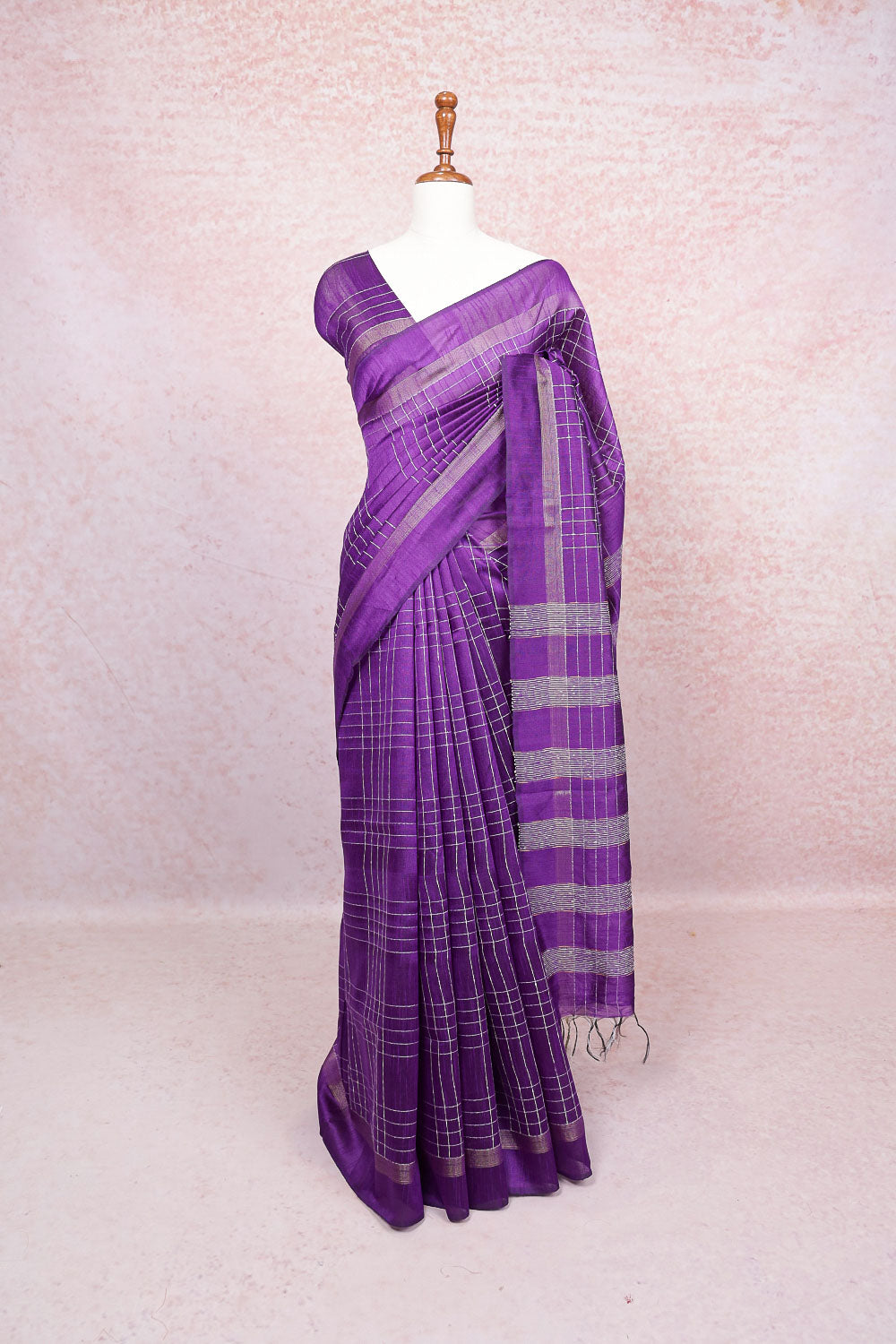 Violet Semi Tussar Saree