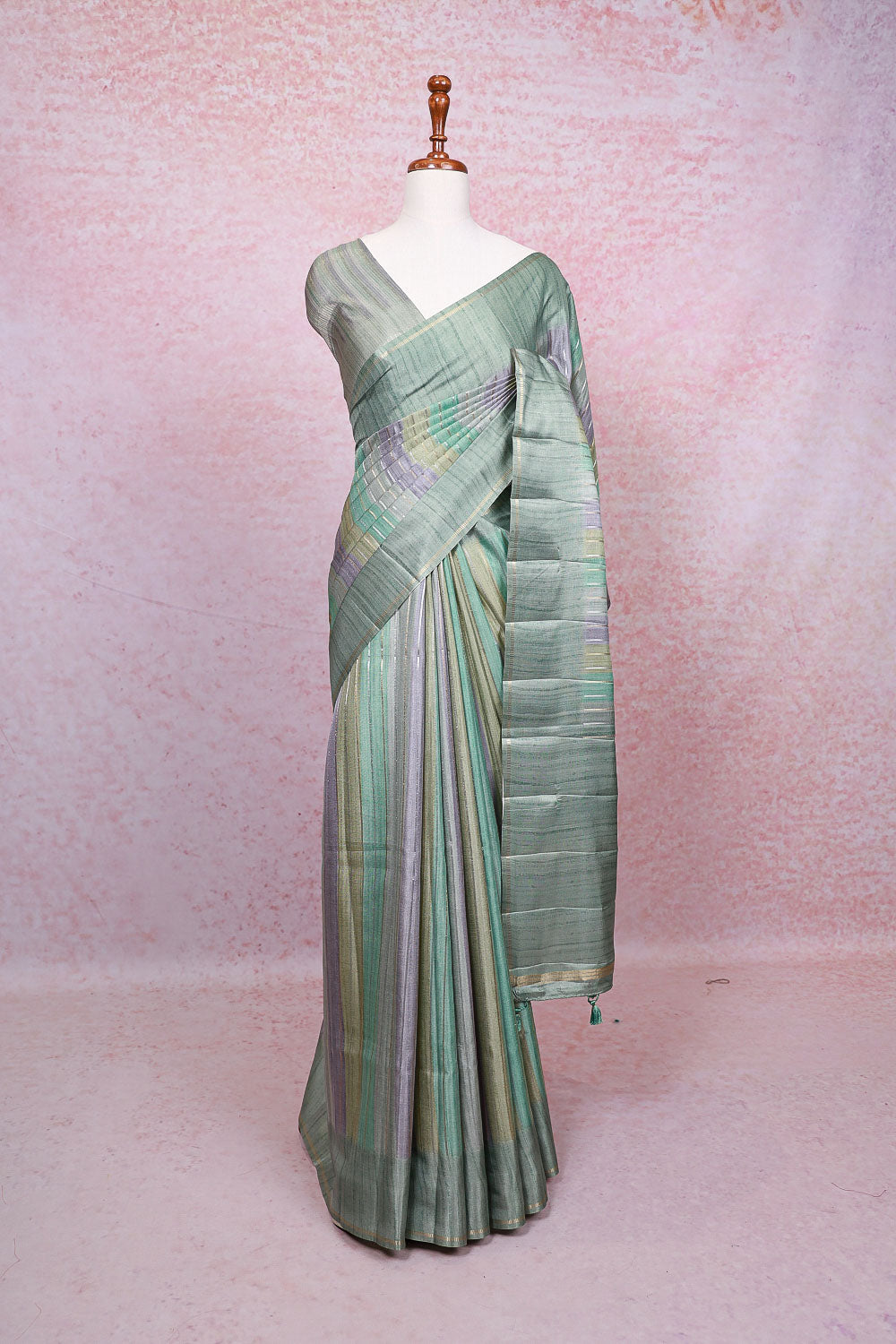 Multi Color Semi Tussar Saree